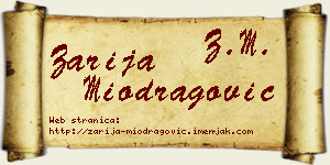 Zarija Miodragović vizit kartica